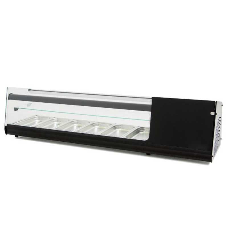 Vitrina de tapas refrigerada 6 bandejas GN 1/3 triple piso Vitrina de tapas refrigerada 6 bandejas GN 1/3 triple piso