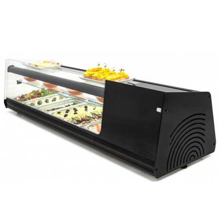 Refrigerated tapas display case 6 GN 1/3 trays triple floor