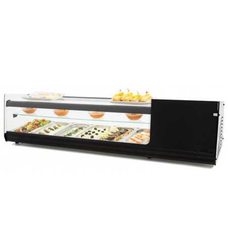 Refrigerated tapas display case 6 GN 1/3 trays triple floor